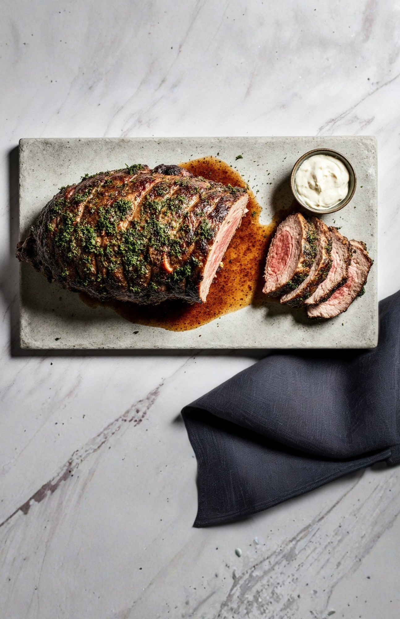 Carved prime rib