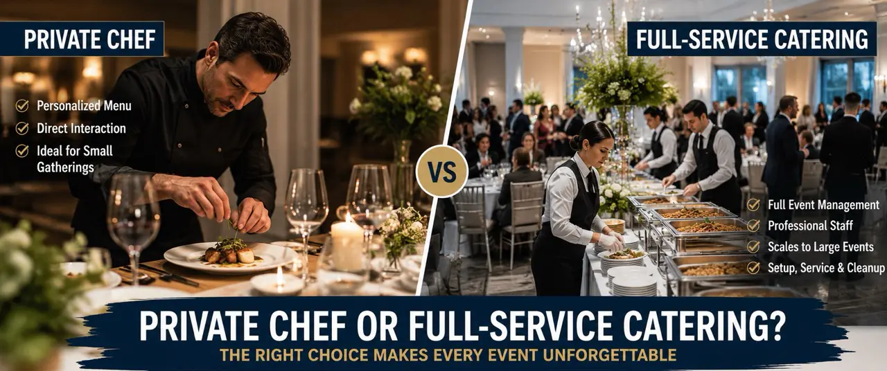 Private Chef vs Full-Service Catering: What's the Difference?